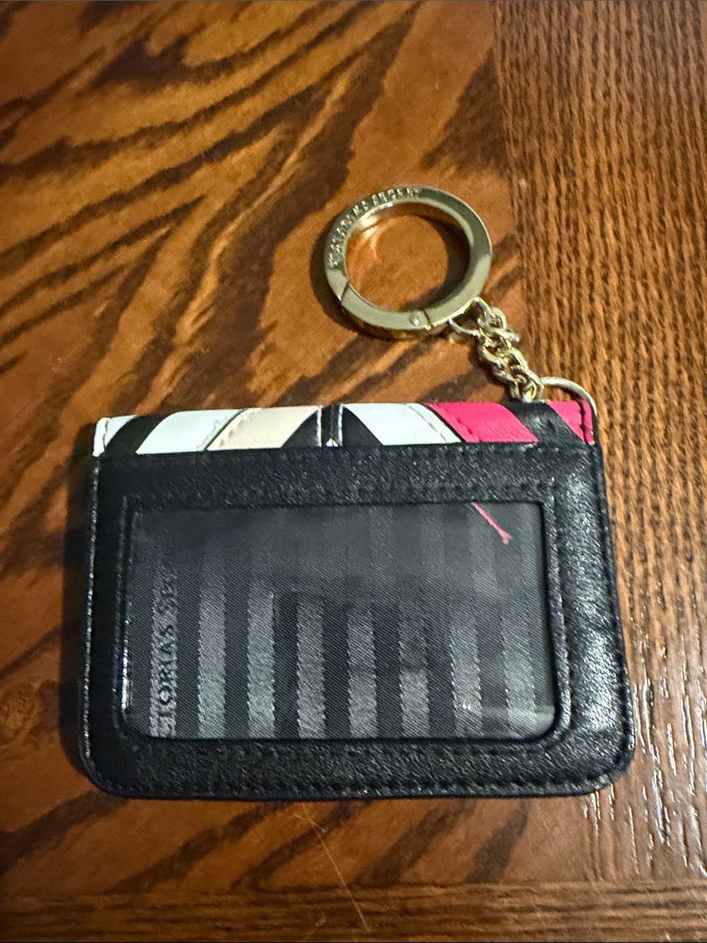 Victoria's Secret Pink Multi-Stripe Card Holder Keychain - Picture 2 of 7